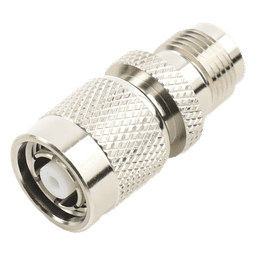 Adaptador en Línea, de Conector TNC Macho Inverso a TNC Hembra, Nquel/ Oro/ Teflón.