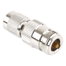 Adaptador en Línea, de Conector TNC Macho Inverso a N Hembra, Niquel/ Oro/ Teflón.