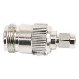Adaptador en Línea, de Conector SMA Macho Inverso a N Hembra, Níquel/ Oro/ Teflón.