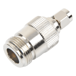 Adaptador en Línea, de Conector SMA Macho Inverso a N Hembra, Níquel/ Oro/ Teflón.