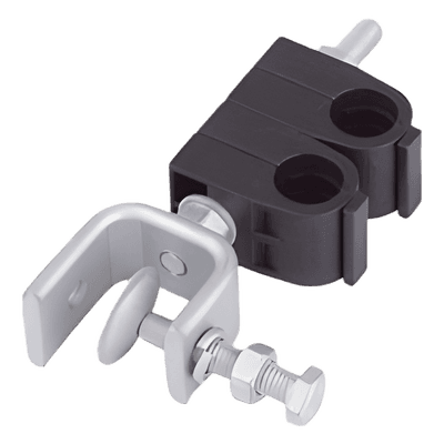 Sujetador de cables / 2x coaxial 1/2 pulgada / Montaje angular / Acero inoxidable 304 / -40°C a +85°C