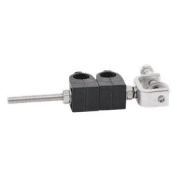 Sujetador de cables / 2x coaxial 1/2 pulgada / Montaje angular / Acero inoxidable 304 / -40°C a +85°C
