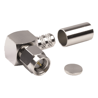 Conector SMA Macho en A/R de Anillo Pegable para Cable RG-8/X, LMR-240, 9258, Niquel/Oro/Teflón.