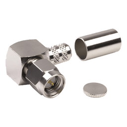 Conector SMA Macho en A/R de Anillo Pegable para Cable RG-8/X, LMR-240, 9258, Niquel/Oro/Teflón.