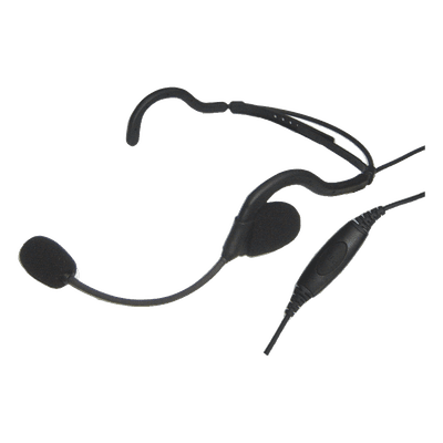 Diadema de Radio / Boom Flexible / Cable PU Reforzado con Kevlar / PTT en Línea / Compatible Kenwood TK/NX Series