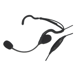 Diadema de Radio / Boom Flexible / Cable PU Reforzado con Kevlar / PTT en Línea / Compatible Kenwood TK/NX Series