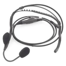 Diadema de Radio / Boom Flexible / Cable PU Reforzado con Kevlar / PTT en Línea / Compatible Kenwood TK/NX Series