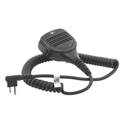 Micrófono-Bocina para Intemperie / IP54 / PTT Operable con Guantes / Cable Kevlar 40 kg / Clip Giratorio 360°