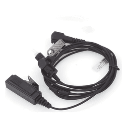 Micrófono-Audífono de Vigilancia / 2 Cables / Tubo Acústico Grado Médico / PTT Remoto / Compatible Motorola-Abell-Hytera