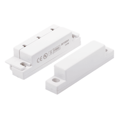 Contacto Magnético para Puertas y Ventanas / Gap 33 mm / NC Normalmente Cerrado / 12 VCC / Cubierta Protectora / 63 mm Largo