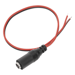 Cable de Alimentación DC / Conector Hembra 5.5 mm/2.1 mm / Puntas Libres / 28.5 cm / Polaridad Codificada / 12 VCC