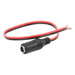 Cable de Alimentación DC / Conector Hembra 5.5 mm/2.1 mm / Puntas Libres / 28.5 cm / Polaridad Codificada / 12 VCC