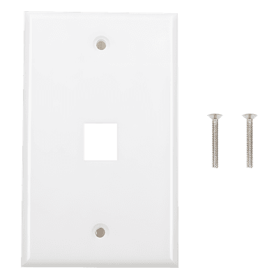 Placa de Pared de 1 Puerto, Keystone, Color Blanco