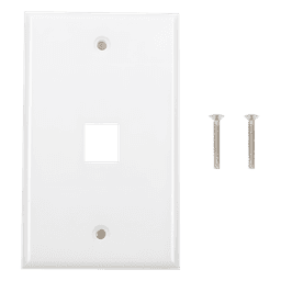 Placa de Pared de 1 Puerto, Keystone, Color Blanco