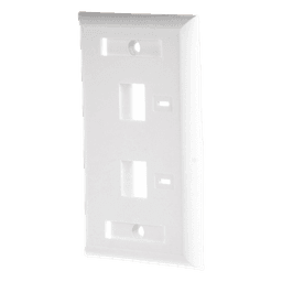Placa de Pared de 2 Puertos, Keystone, con Espacio para Etiqueta, Color Blanco