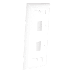Placa de Pared de 2 Puertos, Keystone, con Espacio para Etiqueta, Color Blanco