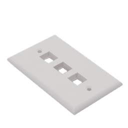 Placa de Pared de 3 Puertos, Keystone, Color Blanco