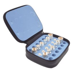 Kit de Adaptadores RF / 18 Piezas Intercambiables / Conectores UHF-N-BNC Macho/Hembra / Estuche de Cuero / -40 a +70°C / 0.45 kg
