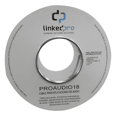 Cable 18/2 para audio, perfecto para bocinas y micrófonos, bobina de 152M(500ft)