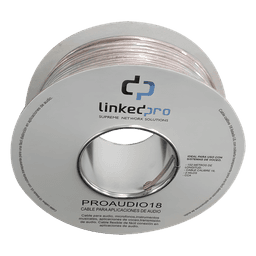 Cable 18/2 para audio, perfecto para bocinas y micrófonos, bobina de 152M(500ft)