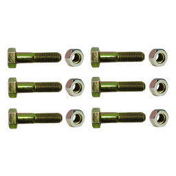 Paquete de 6 Tornillos Grado 5 con Tuercas Tropicalizadas de 3/8" x 2".