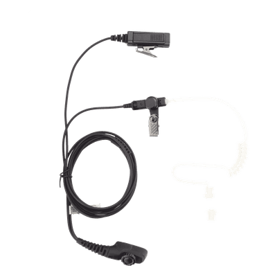 Micrófono-Audífono de 2 Hilos / Tubo Acústico Transparente / Grado Médico / PTT Separado / Conector Multipin