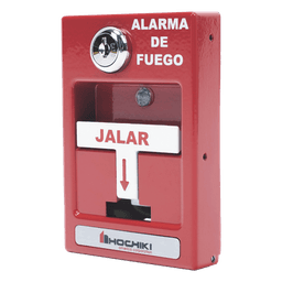 Estación Manual Direccionable / Acción Simple / Cerradura con Llave / LEDs Bicolor / Construcción Metálica / 14 AWG