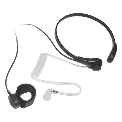 Micrófono de Garganta / Cancelación de Ruido por Vibración / Tubo Acústico PU Grado Médico / PTT de Anillo Ajustable / Cable Kevlar Reforzado / Compatible Motorola MOTOTRBO y Matra