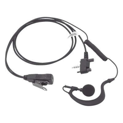 Micrófono de Solapa con Audífono / Cable PU Flexible Retráctil / Reforzado con Kevlar / PTT con Clip / Compatible VX-160/231/400 / Diseño Discreto