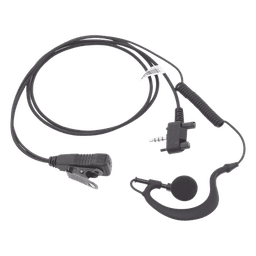 Micrófono de Solapa con Audífono / Cable PU Flexible Retráctil / Reforzado con Kevlar / PTT con Clip / Compatible VX-160/231/400 / Diseño Discreto