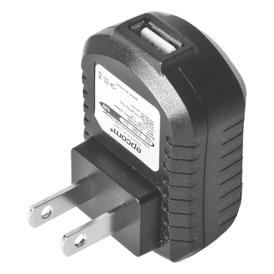Cargador USB profesional de 1 Puerto, de 5 Vcc, 1 Amper Para Smartphones y Tablets; Voltaje de entrada de 100-240 Vca