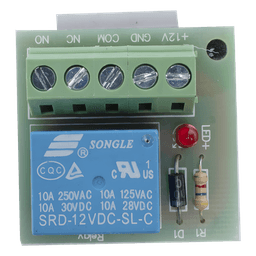 Módulo de Relé / 12 VCC / Salidas NO-NC-COM / 3A 125 VCA / Interbloqueo Doble Puerta / -20°C a 70°C
