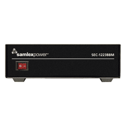 Fuente de poder 13.8V, 19A, conmutada con circuito cargador de baterías.