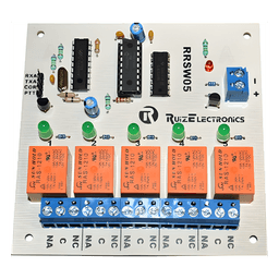 Tarjeta decodificadora / 5 zonas / Relevadores 500W / Control DTMF / Alimentación 10-15V DC