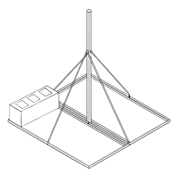 Montaje No penetrante de Techo con Mástil pregalvanizado de 1.25" diam. 1.5 m altura.