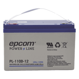 Batería 12 Vcc / 110 Ah / Ciclo Profundo / AGM-VRLA / Uso en Aplicación Fotovoltaica /Terminales Tipo Tornillo HEX M6