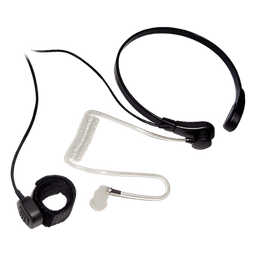 Micrófono de Garganta / Cancelación de Ruido por Vibración / Audífono Acústico Transparente / PTT de Anillo / Cable PU Reforzado con Kevlar / Compatible con Motorola XTS