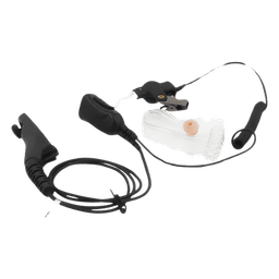 Micrófono de Solapa con Audífono / Tubo Acústico Transparente / PTT Integrado / Cable Poliuretano Trenzado / Compatible Motorola MOTOTRBO