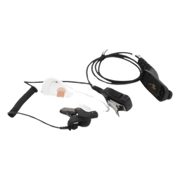 Micrófono de Solapa con Audífono / Tubo Acústico Transparente / PTT Integrado / Cable Poliuretano Trenzado / Compatible Motorola MOTOTRBO