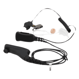 Micrófono de Solapa con Audífono / Tubo Acústico Transparente / PTT Integrado / Cable Poliuretano Trenzado / Compatible Motorola MOTOTRBO