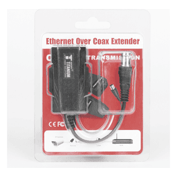 Extensor IP Pasivo / Conversión Ethernet sobre Coaxial / Alcance 200 m (656.2 ft) / 10 Mbps / Protección Sobretensiones 2 kV / Sin Alimentación Externa