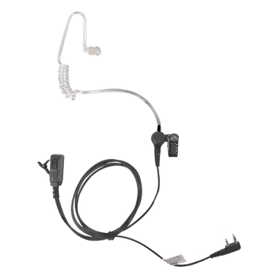 Micrófono-Audífono de Tubo Acústico / Grado Médico / PTT de Alta Resistencia / Cable Reforzado con Kevlar / Compatible con Radios KENWOOD y TXPRO