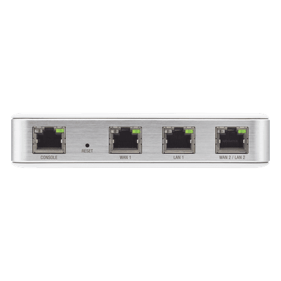 Router UniFi puertos Ethernet Gigabit, desempeño de 1 Mpps, hasta 100 dispositivos en LAN, bloqueo de tráfico por categoría, administración desde la nube 