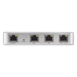 Router UniFi puertos Ethernet Gigabit, desempeño de 1 Mpps, hasta 100 dispositivos en LAN, bloqueo de tráfico por categoría, administración desde la nube 