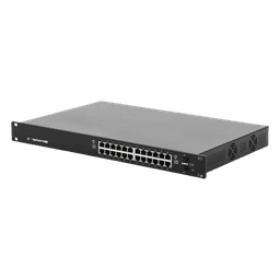 Switch EdgeMAX administrable de 24 puertos Gigabit con PoE+/PoE Pasivo 24V + 2 Puertos SFP, 250 W