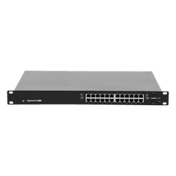 Switch EdgeMAX administrable de 24 puertos Gigabit con PoE+/PoE Pasivo 24V + 2 Puertos SFP, 250 W