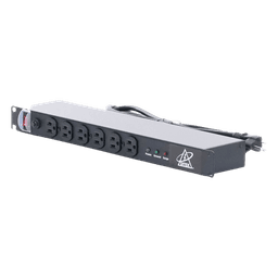 Protector Contra Sobretensiones de 120 VCA, 15 A, 12 Salidas, Montaje en Rack 1U, Servidores Montados en Rack, Sistemas de Voz, Controladores, Equipos de Video Vigilancia