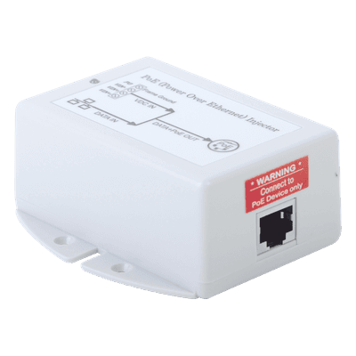 Inyector POE para Aplicación Solar, Entrada 9-36 Vcc, Salida Pasivo en 24 Vcc 10/100/1000 Mbps, Hasta 19 Watts