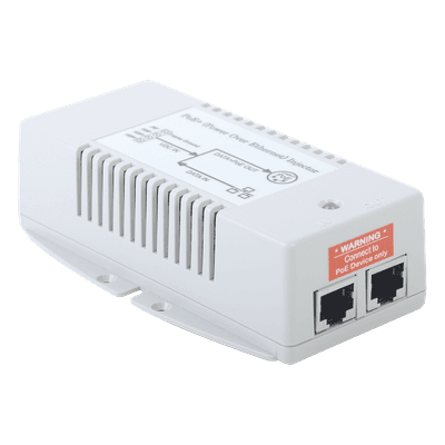 Inyector POE Para Aplicación Solar, Entrada 10-15 Vcc, Salida en 56 Vcc, 802.3 af/at, 10/100/1000 Mbps, Hasta 35 Watts