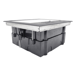 Caja de Piso / 4 Módulos Universales / ABS y Acero Galvanizado / 1.957 kg / 6.42 lb / Negro